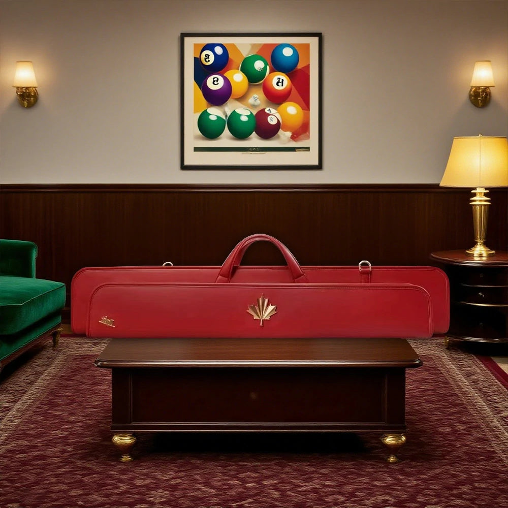 RB Premium 6-Hole 2-Stage Split Club Pool Cue Easy to Manage Handbag - Red