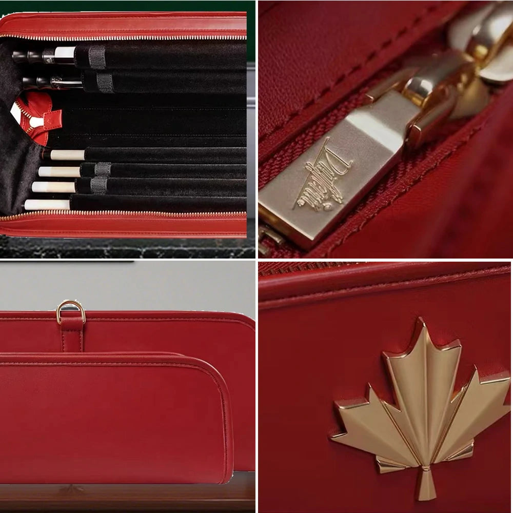 RB Premium 6-Hole 2-Stage Split Club Pool Cue Easy to Manage Handbag - Red