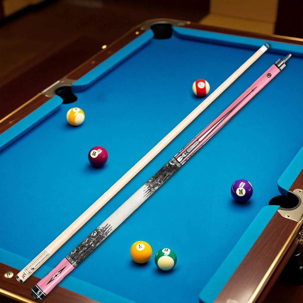 RB Professional 2-Piece Maple Billiard Cue Set - 147cm Pool Cue with Leather Handle