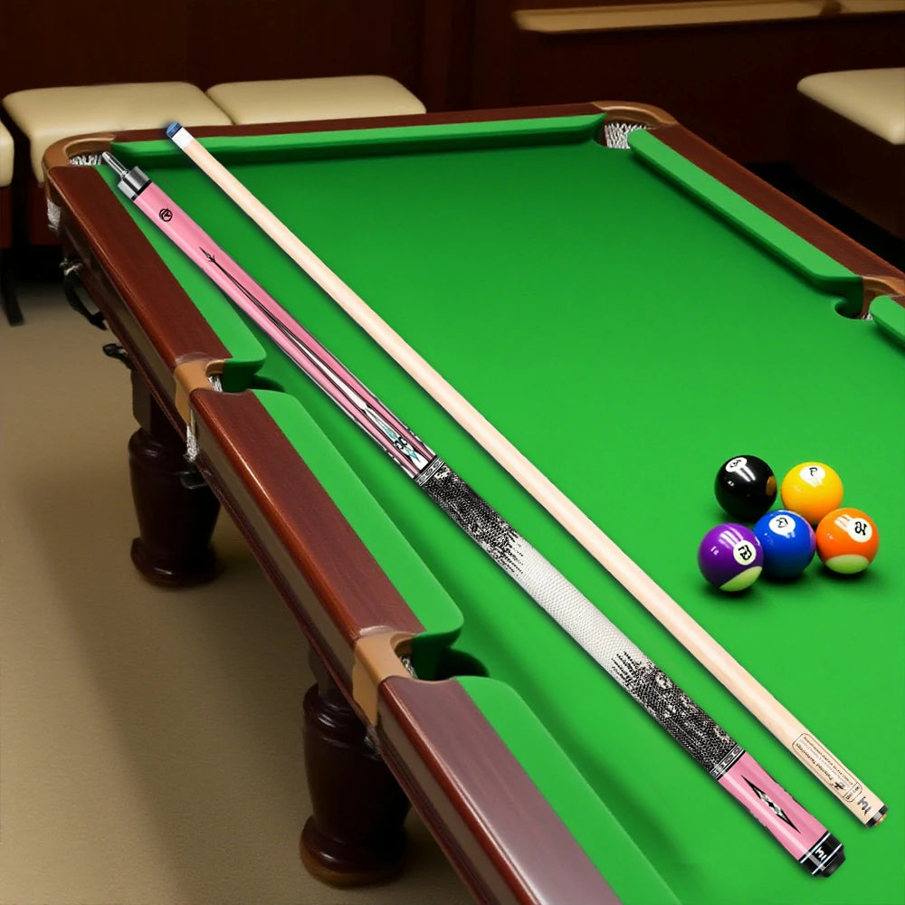 RB Professional 2-Piece Maple Billiard Cue Set - 147cm Pool Cue with Leather Handle