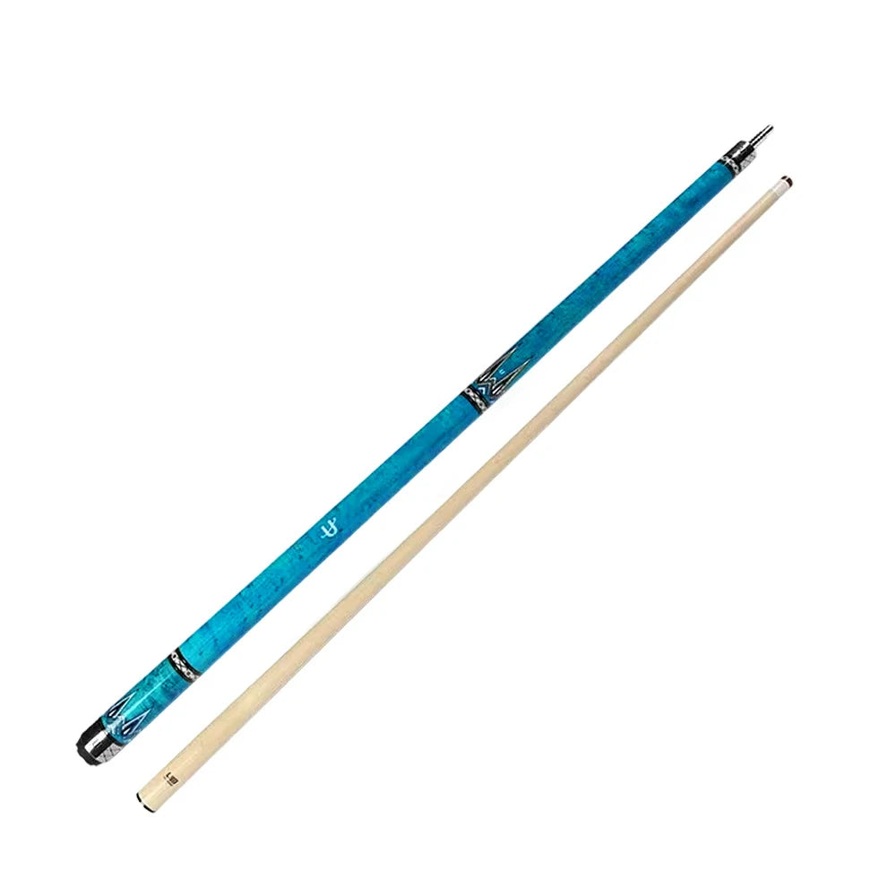 RB High-End 147cm Billiard Cue with 12.5cm Tip Smooth Handle & Leather Handle - Blue