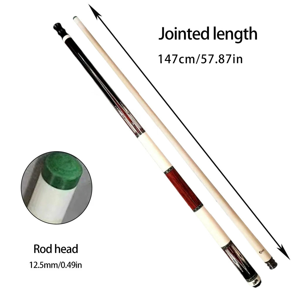 RB 147cm Billiard Cue with 12.5cm Tip High-End Professional Maple Pool Cue Stick Billiards Accessories