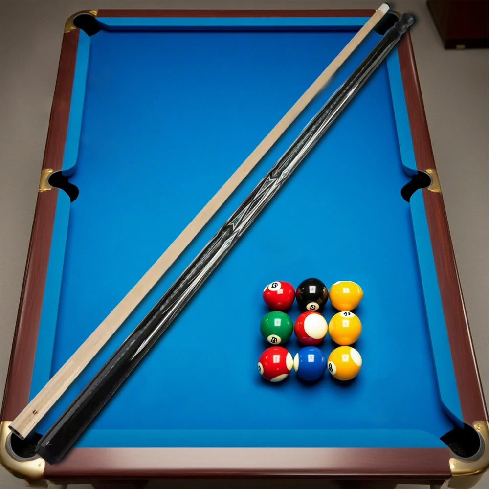 RB Professional Billiard Cue Set - Includes 147cm Maple Pool Cue&4-Hole Cue Case - Black&White