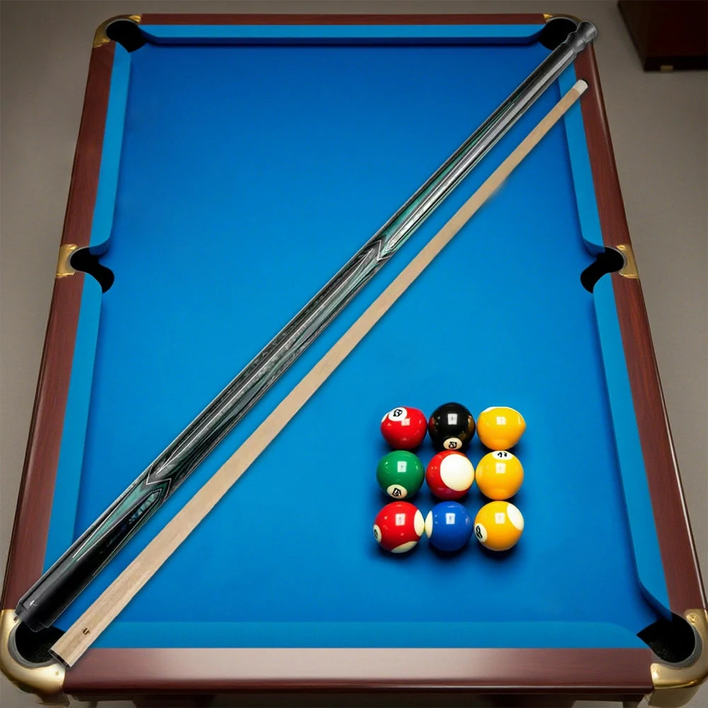 RB Professional Billiard Cue Set - Includes 147cm Maple Pool Cue&4-Hole Cue Case - Blue&Black