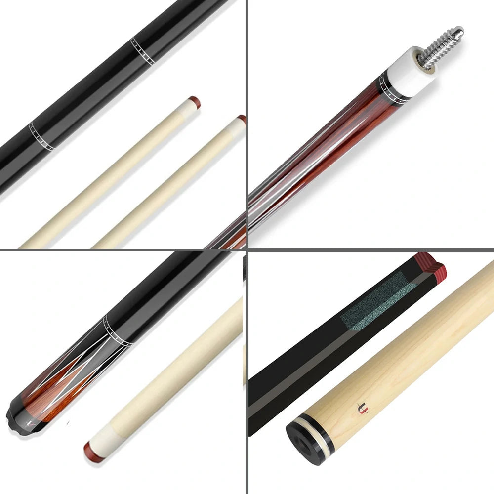 RB Professional Billiard Cue Set - Includes 147cm Pool Cue & 4-Hole Cue Case,Smooth Handle - Black&Red