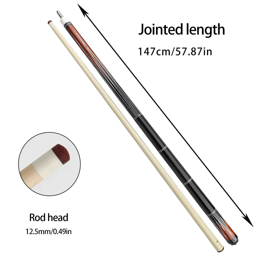 RB Professional Billiard Cue Set - Includes 147cm Pool Cue & 4-Hole Cue Case,Smooth Handle - Black&Red