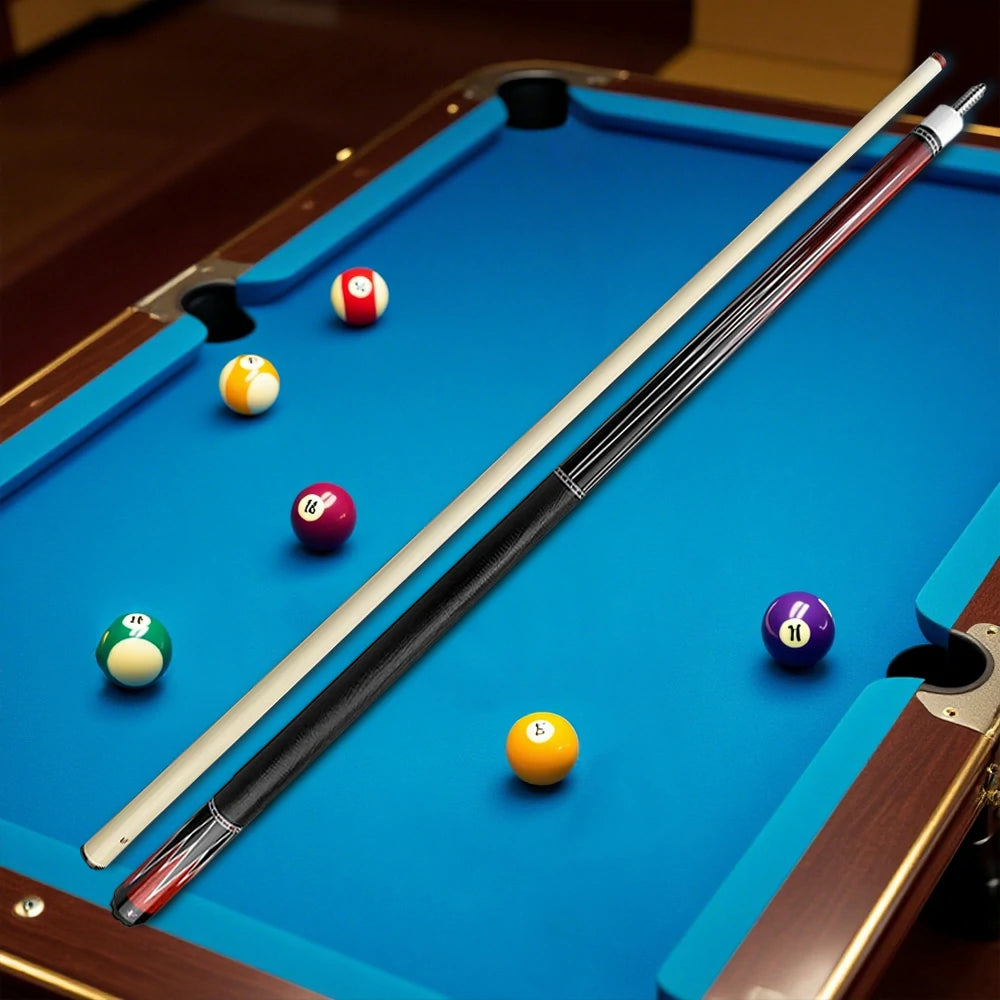 RB Professional Billiard Cue Set - Includes 147cm Pool Cue & 4-Hole Cue Case,Leather Handle - Black&Red