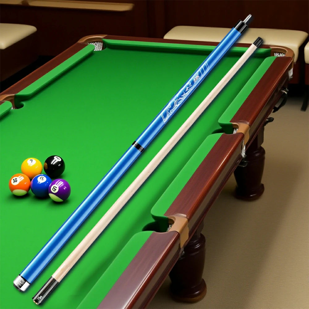 RB Professional 2-Piece Maple Billiard Cue Set - 147cm Pool Cue with 13.5mm Tip & Leather Handle - Blue