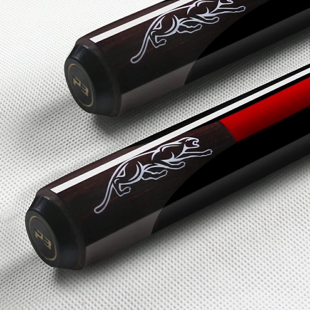 RB Professional Tech-Enhanced Billiard Cue 11.5/13mm Tip, 147cm Leather Grip with Black Cue Case - Black