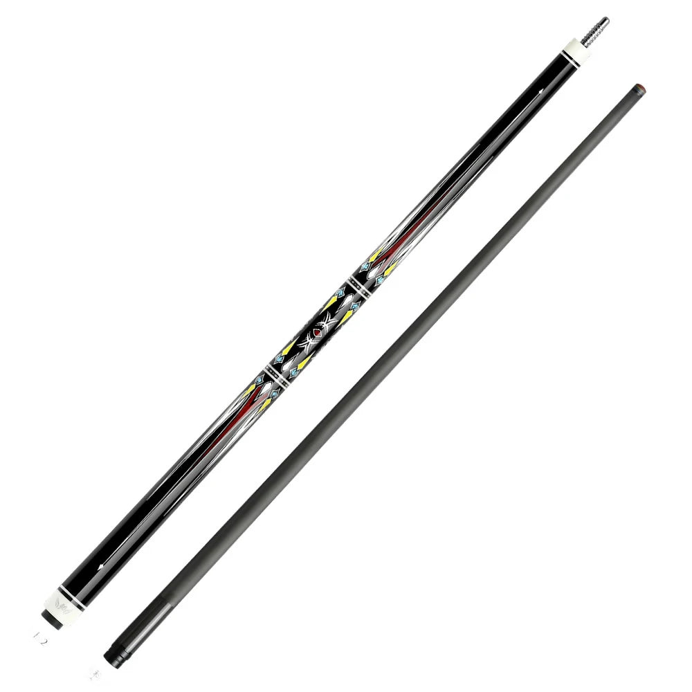 RB Professional Billiard Cue Set - 147cm, 12.5mm Tip, with Cue Case - Red & Yellow