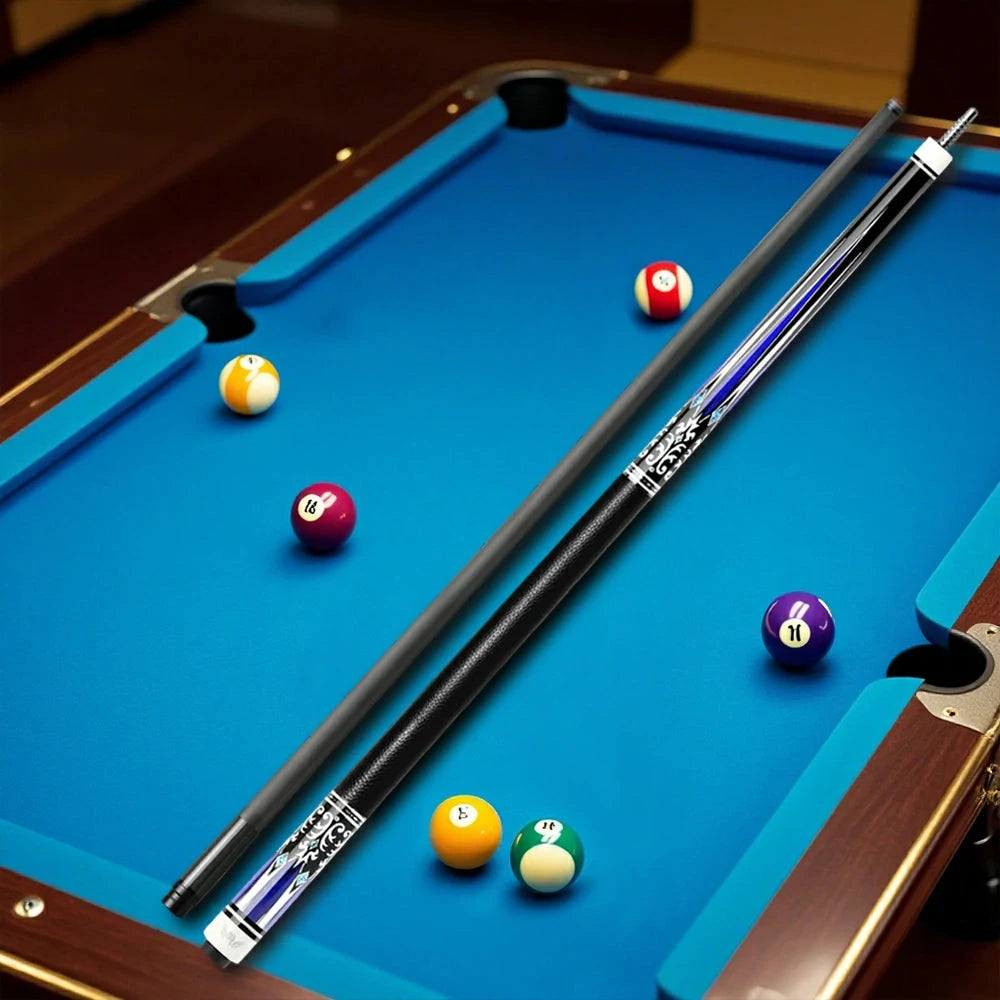 RB Professional Billiard Cue Set - 147cm, 12.5mm Tip, with Cue Case - Blue & White