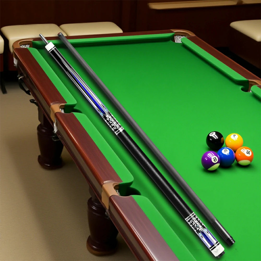 RB Professional Billiard Cue Set - 147cm, 12.5mm Tip, with Cue Case - Blue & White