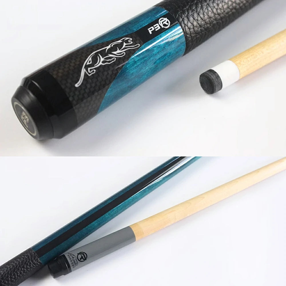 RB Billiard Cue Set - 147cm 11.5/13mm Tip Leather Grip with Case - Blue