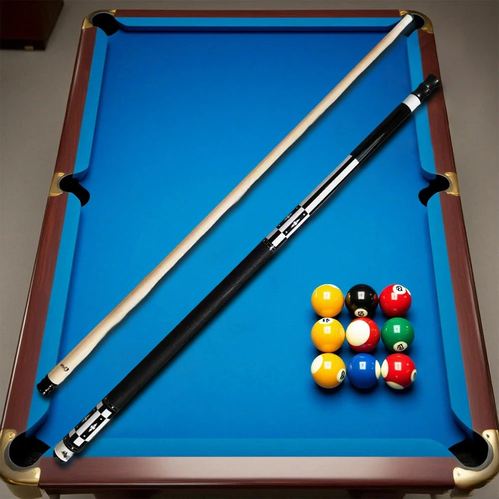 RB 147cm Billiard Cue with 12.5cm Tip High-End Professional Maple Pool Cue Stick Billiards Accessories Black and white grid