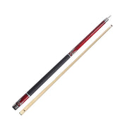 RB High-End 147cm Billiard Cue with 12.5cm Tip Smooth Handle & Leather Handle - Red