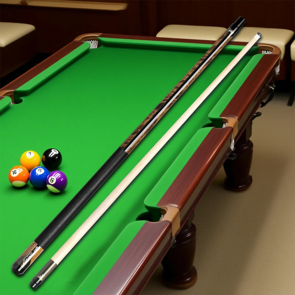 RB Professional Maple Billiard Cue 11.5/13mm Tip, 147cm Leather Grip with Cue Case - Brown