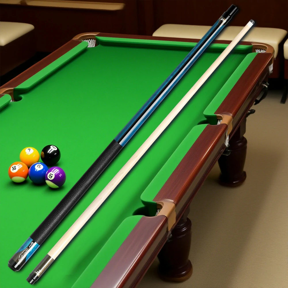 RB Professional Maple Billiard Cue 11.5/13mm Tip, 147cm Leather Grip with Cue Case - Blue