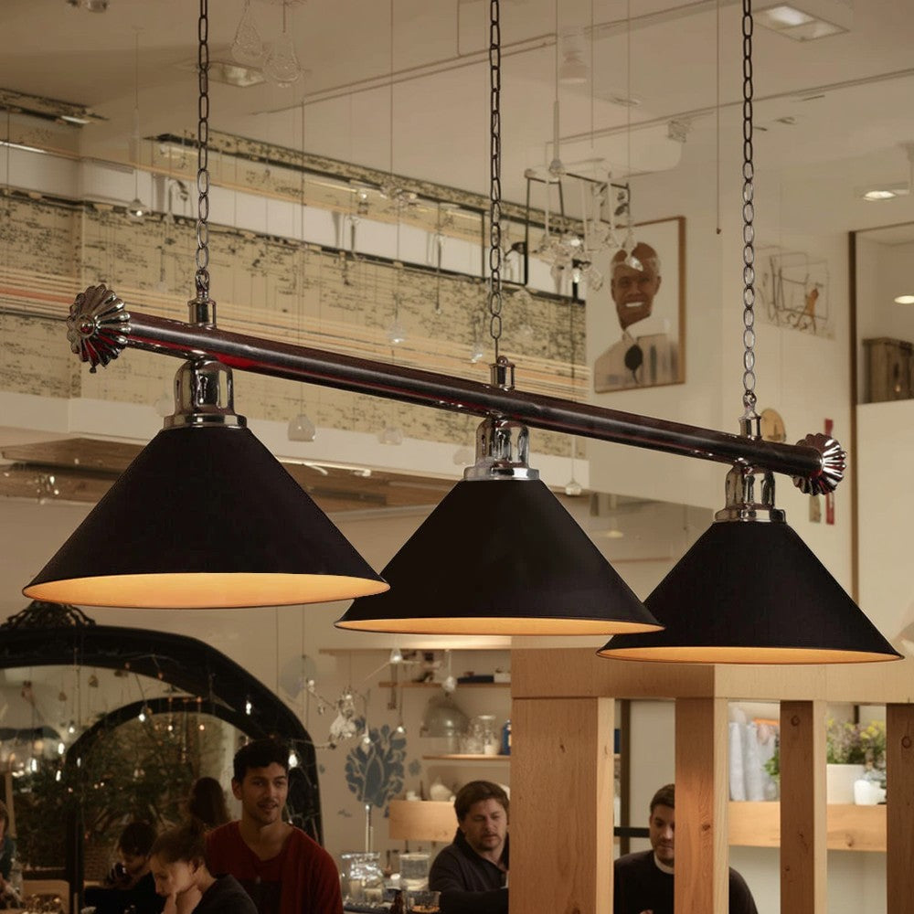 Premium Quality Silver Hollow Rail Heavy Duty Shades Pool Table Light