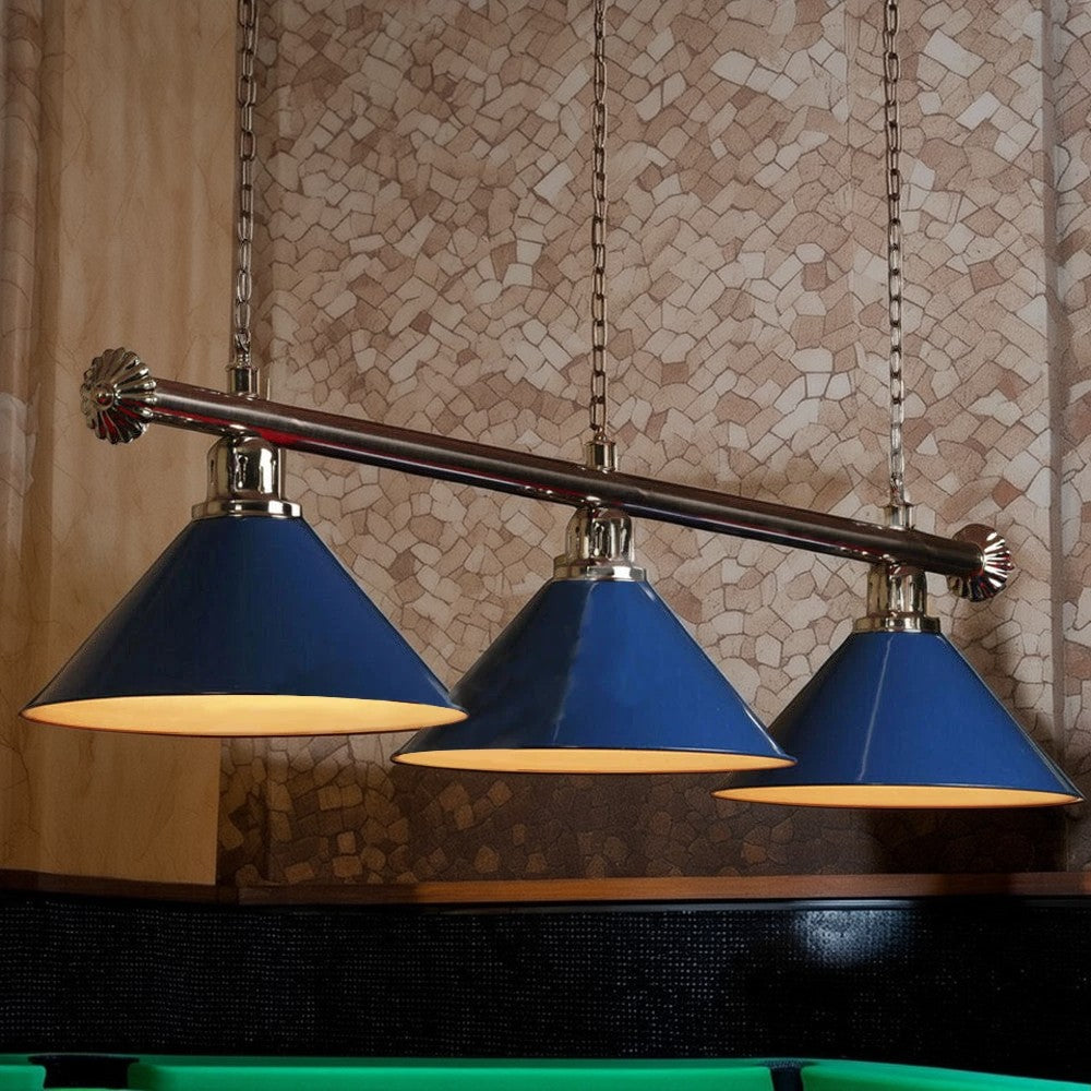 Premium Quality Silver Hollow Rail Heavy Duty Shades Pool Table Light