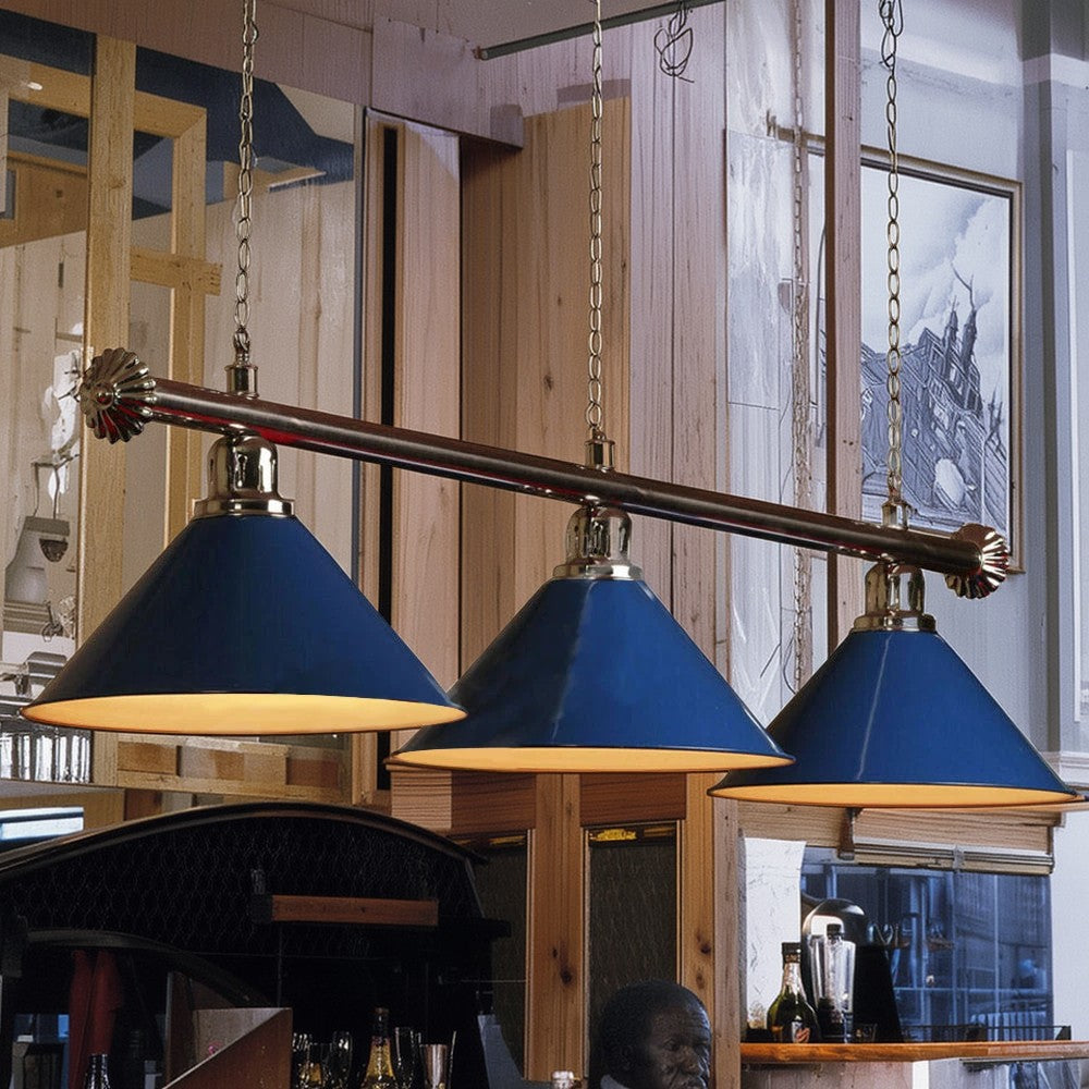 Premium Quality Silver Hollow Rail Heavy Duty Shades Pool Table Light