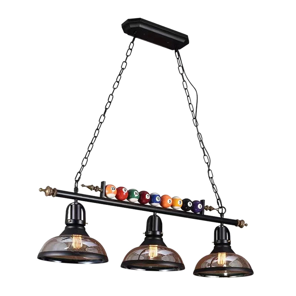 LIVARA Retro Billiard Table Lampshade with Black Three Head Design Suitable for Home and Lounge E27/LED Compatibility