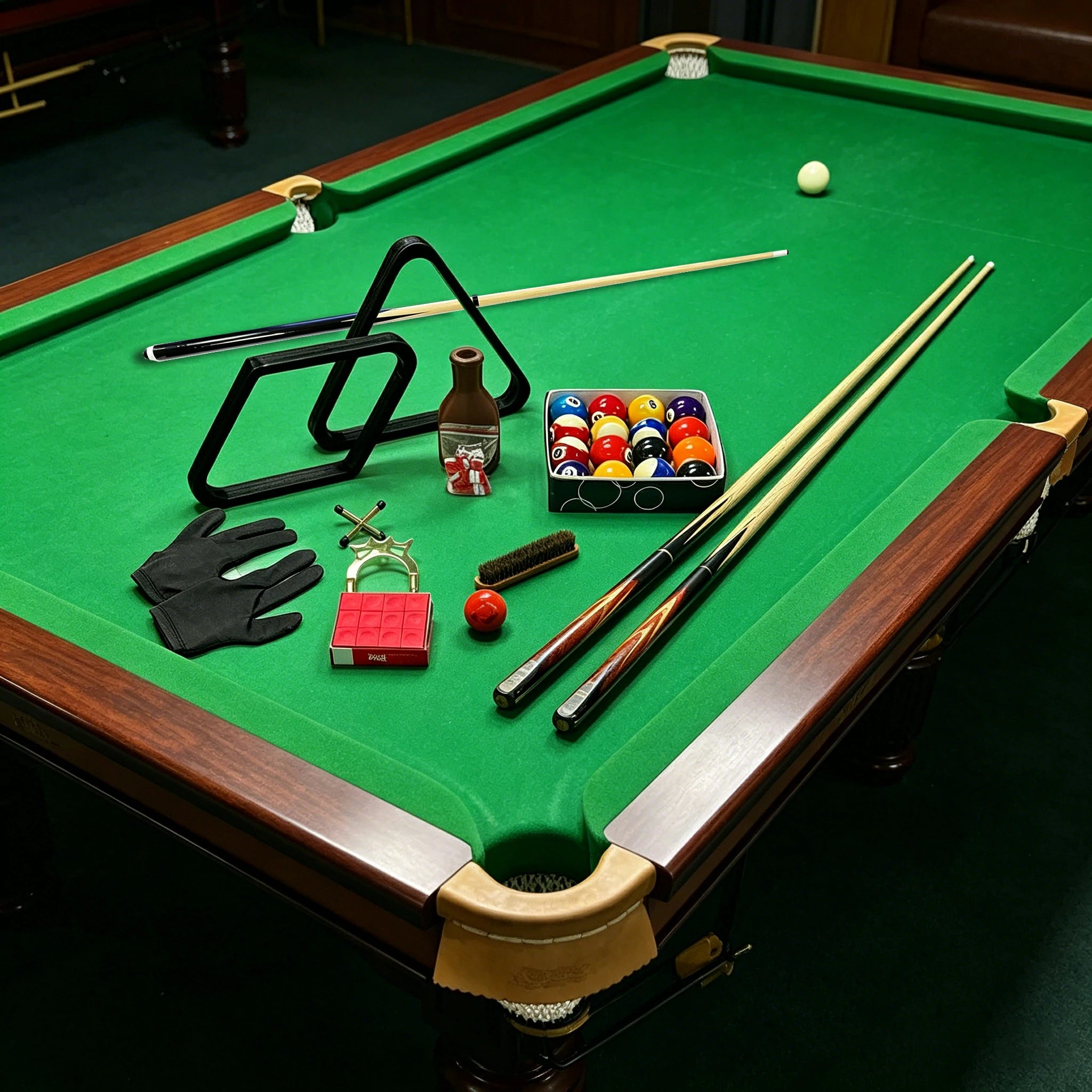 RB Premium Snooker Pool Billiard Accessories Kit - Professional Ash Cues Scoreboard