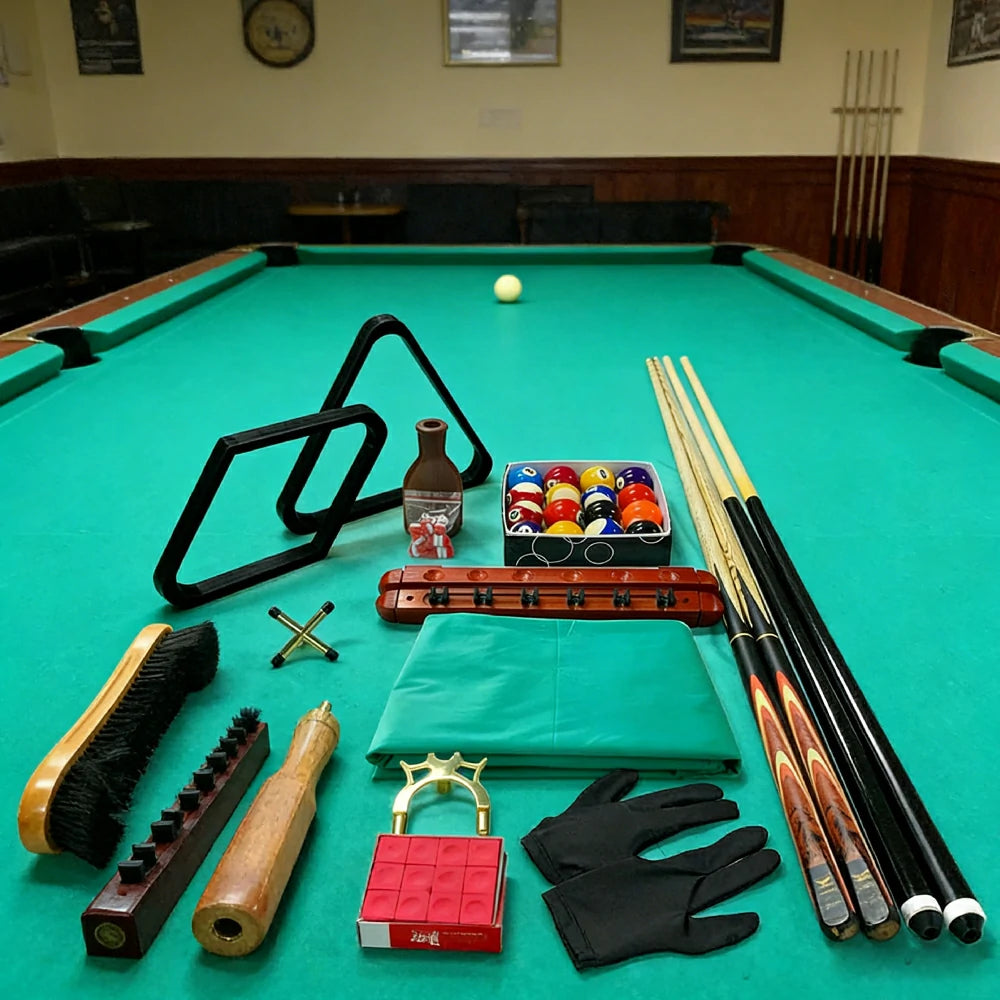 RB Premium Snooker Pool Billiard Accessories Kit - Professional Ash Cues Scoreboard