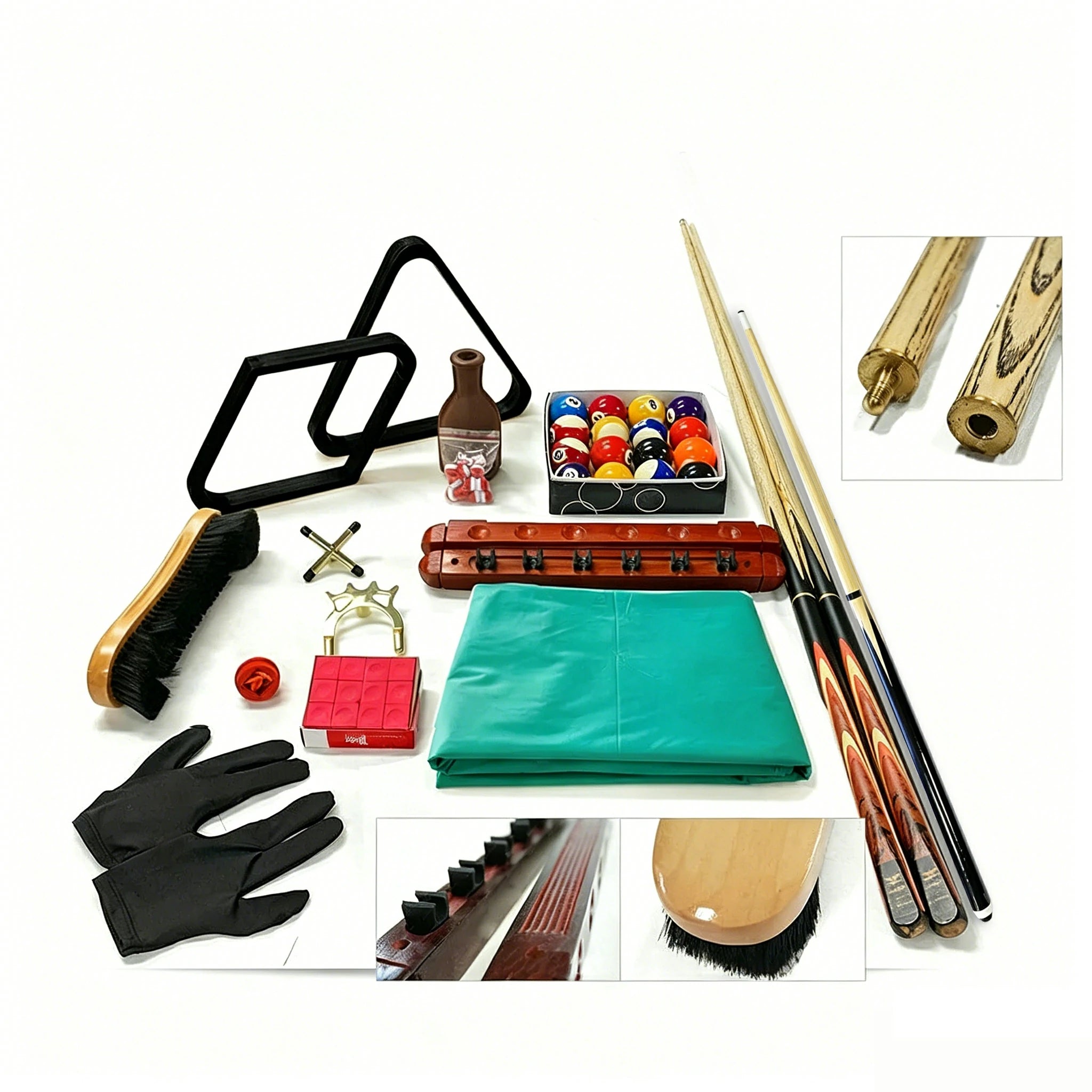 RB Premium Snooker Pool Billiard Accessories Kit - Professional Ash Cues Scoreboard