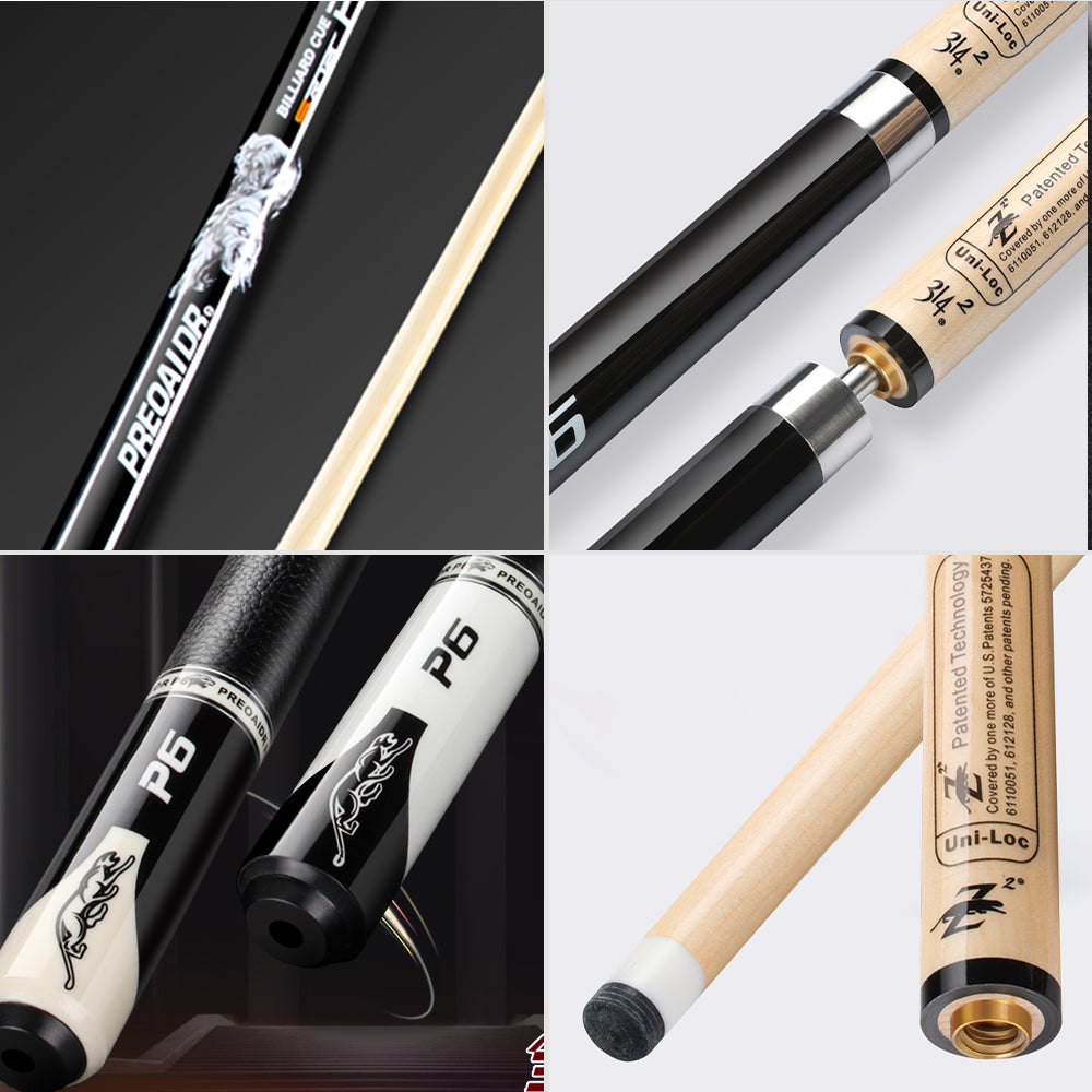 POINOS MZB 147cm Black High-End Professional Maple Billiard Cue Billiard Accessories