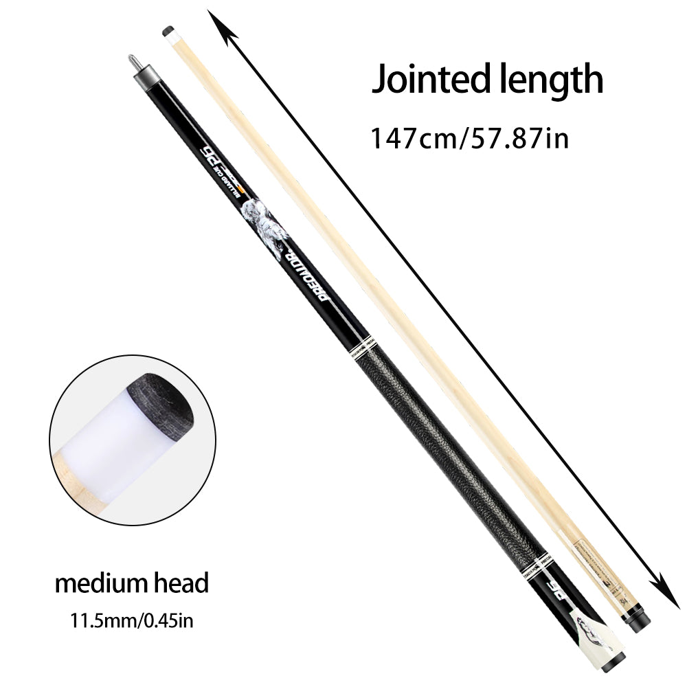 POINOS MZB 147cm Black High-End Professional Maple Billiard Cue Billiard Accessories