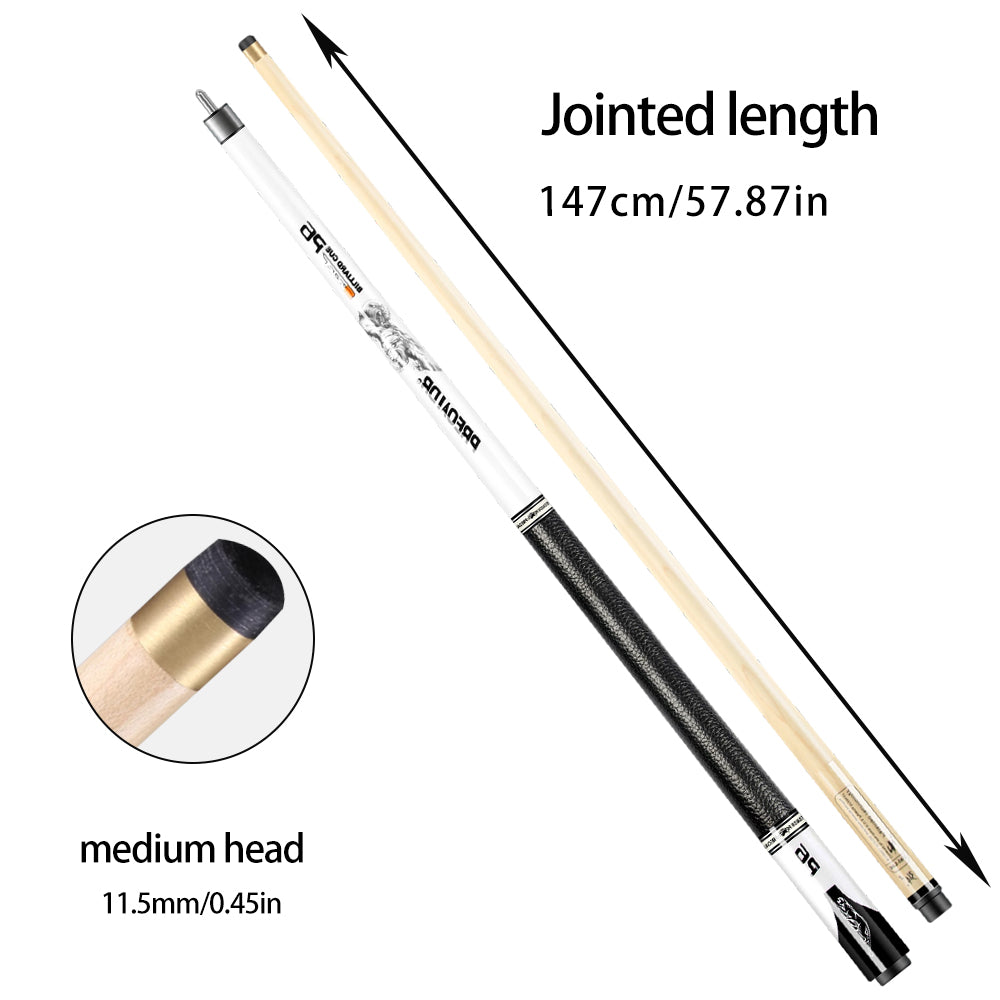 POINOS MZB 147cm White High-End Professional Maple Billiard Cue Billiard Accessories