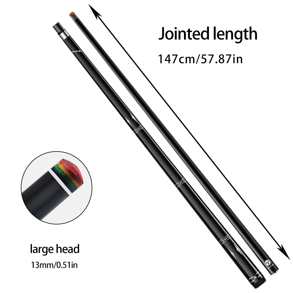 POINOS PT 147cm Length 13cm Cue tip White/Black High-End Professional Maple Billiard Cue Billiard Accessories