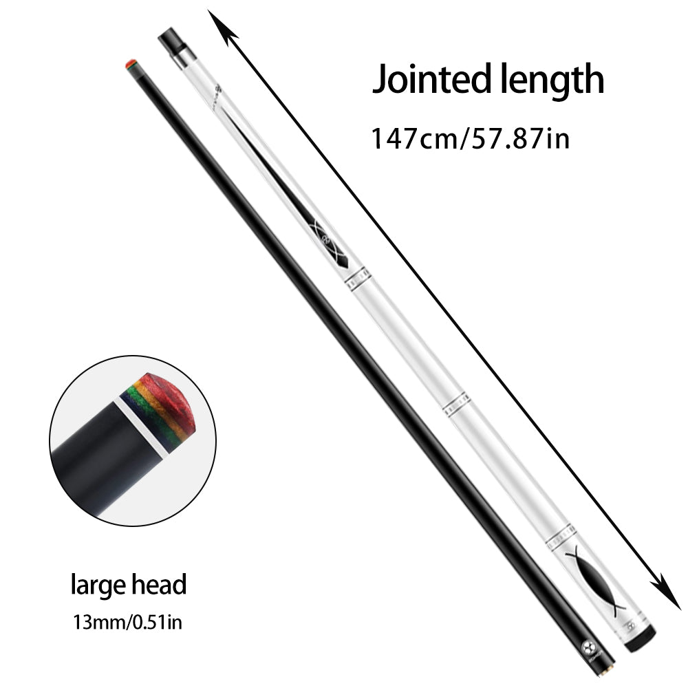 POINOS PT 147cm Length 13cm Cue tip White/Black High-End Professional Maple Billiard Cue Billiard Accessories