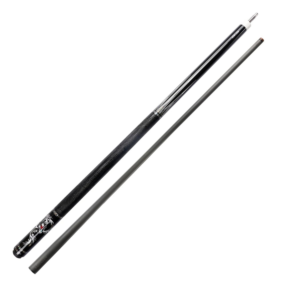 KONLLEN  Premier Professional AING-1F 18.5-20OZ 2-Piece Pool Cue Ebony Wood 147CM Billiard Cue - Black