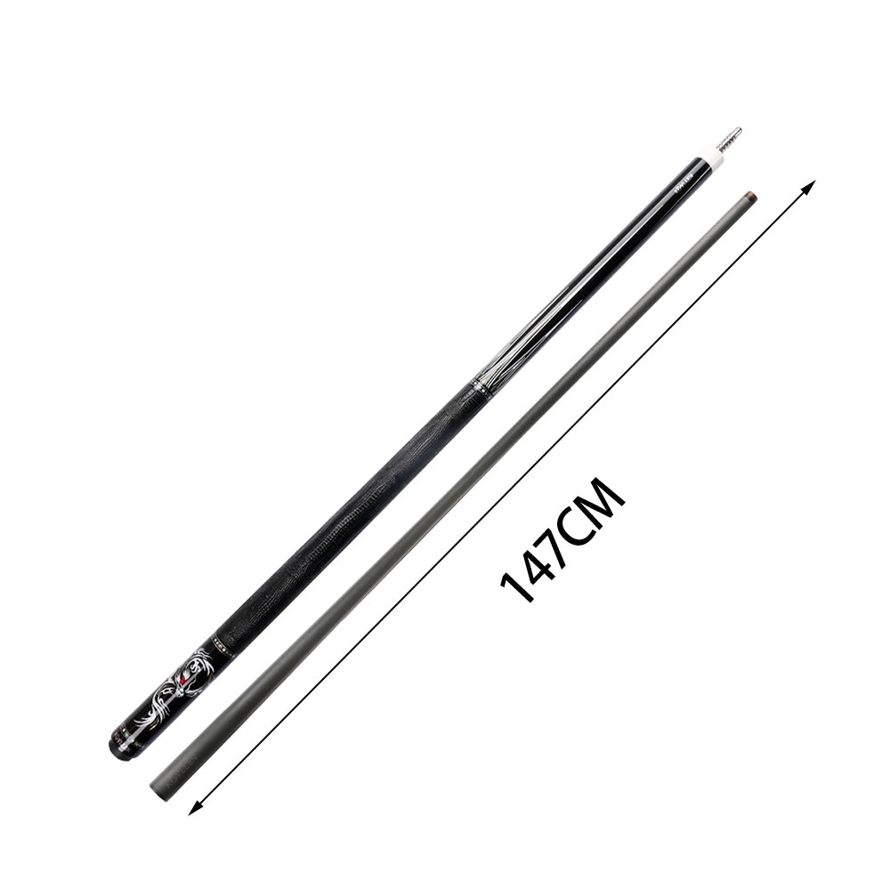 KONLLEN  Premier Professional AING-1F 18.5-20OZ 2-Piece Pool Cue Ebony Wood 147CM Billiard Cue - Black