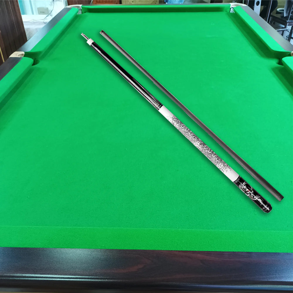 KONLLEN  Premier Professional AING-1WF 18.5-20OZ 2-Piece Pool Cue Ebony Wood 147CM Billiard Cue - White&Black