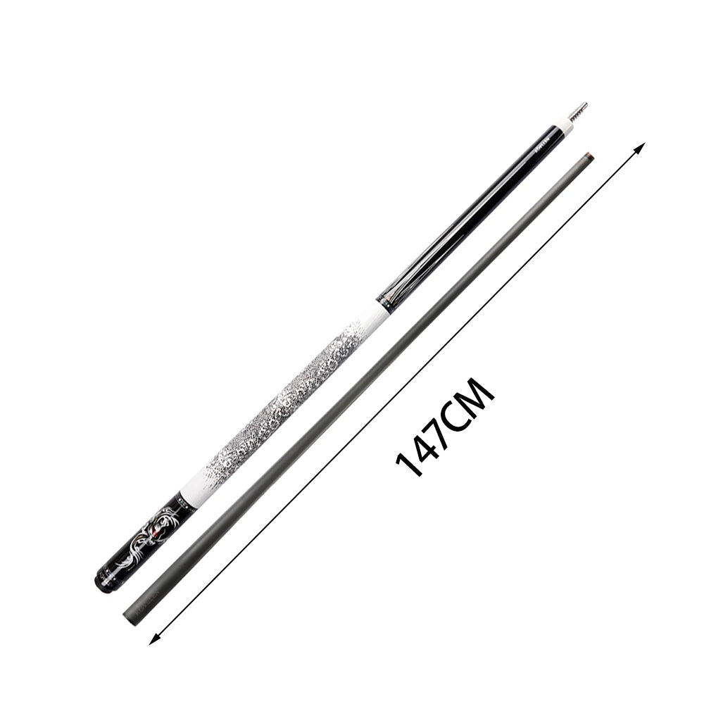 KONLLEN  Premier Professional AING-1WF 18.5-20OZ 2-Piece Pool Cue Ebony Wood 147CM Billiard Cue - White&Black
