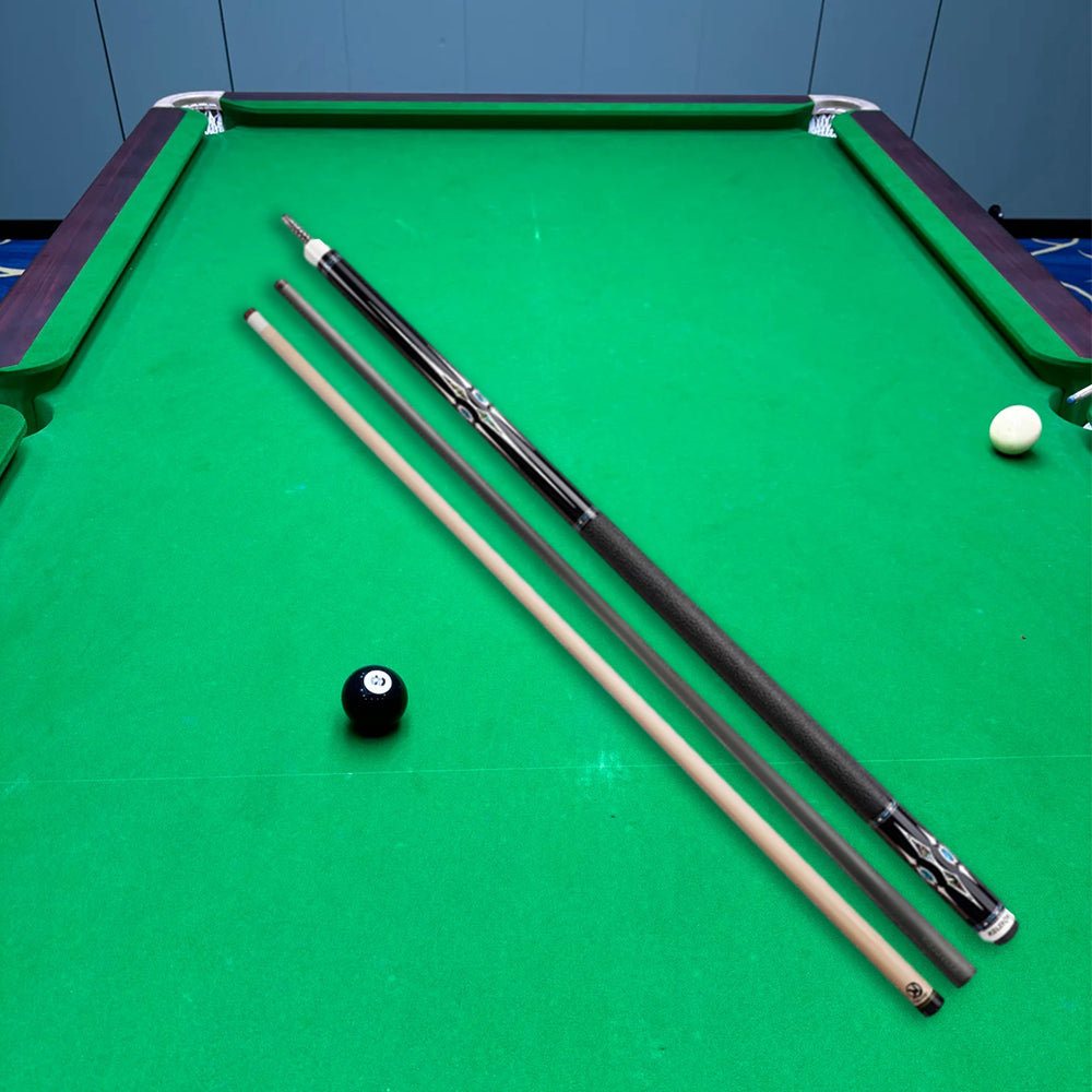 KONLLEN  Premier Professional AK75-002 18.5-20OZ 2-Piece Pool Cue Ebony Wood 147CM Billiard Cue - White&Black