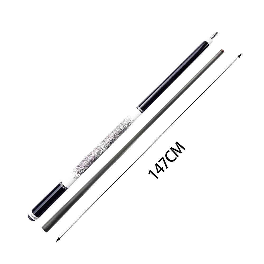 KONLLEN  Premier Professional AK75-12WF 18.5-20OZ 2-Piece Pool Cue Maple Wood 147CM Billiard Cue - White&Blue&Black