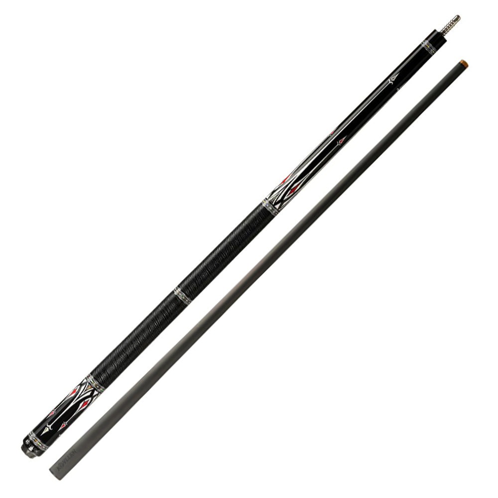 KONLLEN Premier Professional AS-2F 18.5-20OZ 2-Piece Pool Cue Maple Wood 147CM Billiard Cue - Red&Black