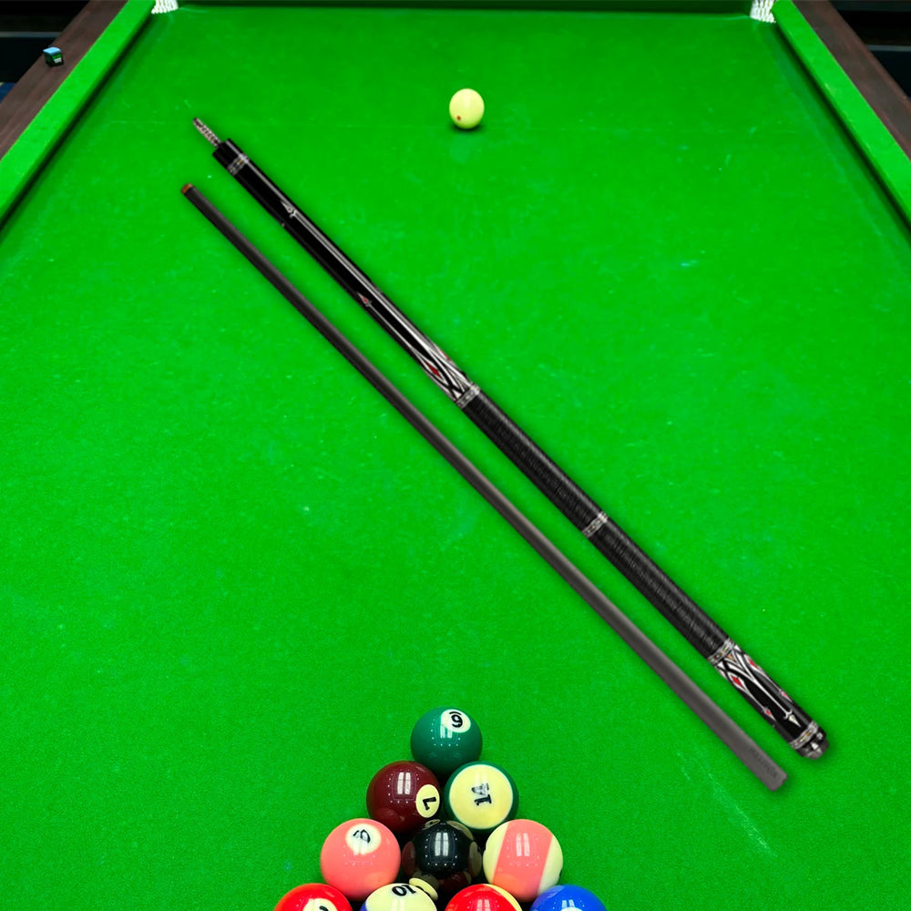 KONLLEN Premier Professional AS-2F 18.5-20OZ 2-Piece Pool Cue Maple Wood 147CM Billiard Cue - Red&Black