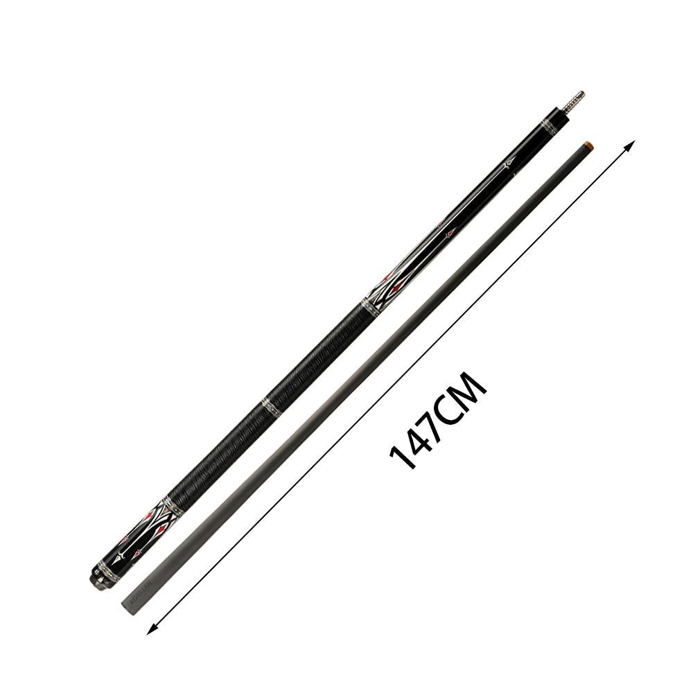 KONLLEN Premier Professional AS-2F 18.5-20OZ 2-Piece Pool Cue Maple Wood 147CM Billiard Cue - Red&Black