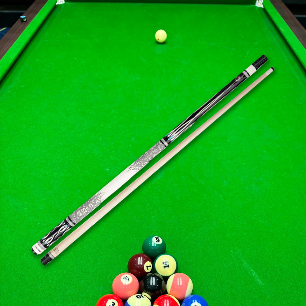 KONLLEN  Premier Professional Dragon-1 18.5-20OZ 2-Piece Pool Cue Maple Wood 147CM Billiard Cue - White&Black