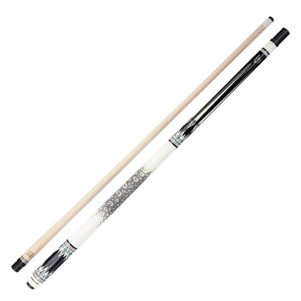 KONLLEN  Premier Professional Dragon-2 18.5-20OZ 2-Piece Pool Cue Maple Wood 147CM Billiard Cue - White&Black