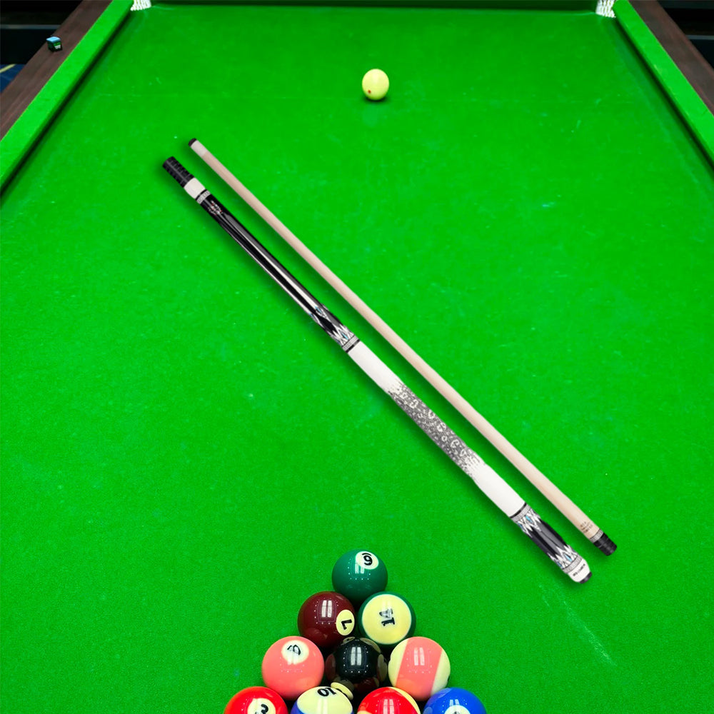 KONLLEN  Premier Professional Dragon-2 18.5-20OZ 2-Piece Pool Cue Maple Wood 147CM Billiard Cue - White&Black