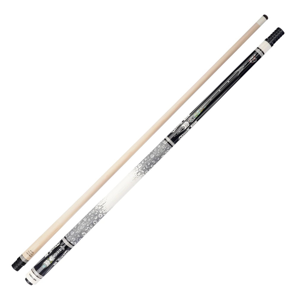 KONLLEN  Premier Professional Dragon-3 18.5-20OZ 2-Piece Pool Cue Maple Wood 147CM Billiard Cue - White&Black