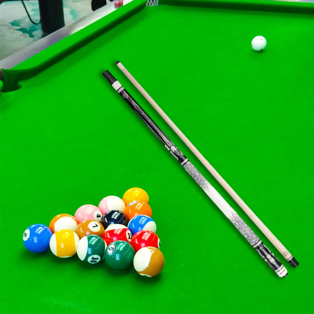 KONLLEN  Premier Professional Dragon-3 18.5-20OZ 2-Piece Pool Cue Maple Wood 147CM Billiard Cue - White&Black