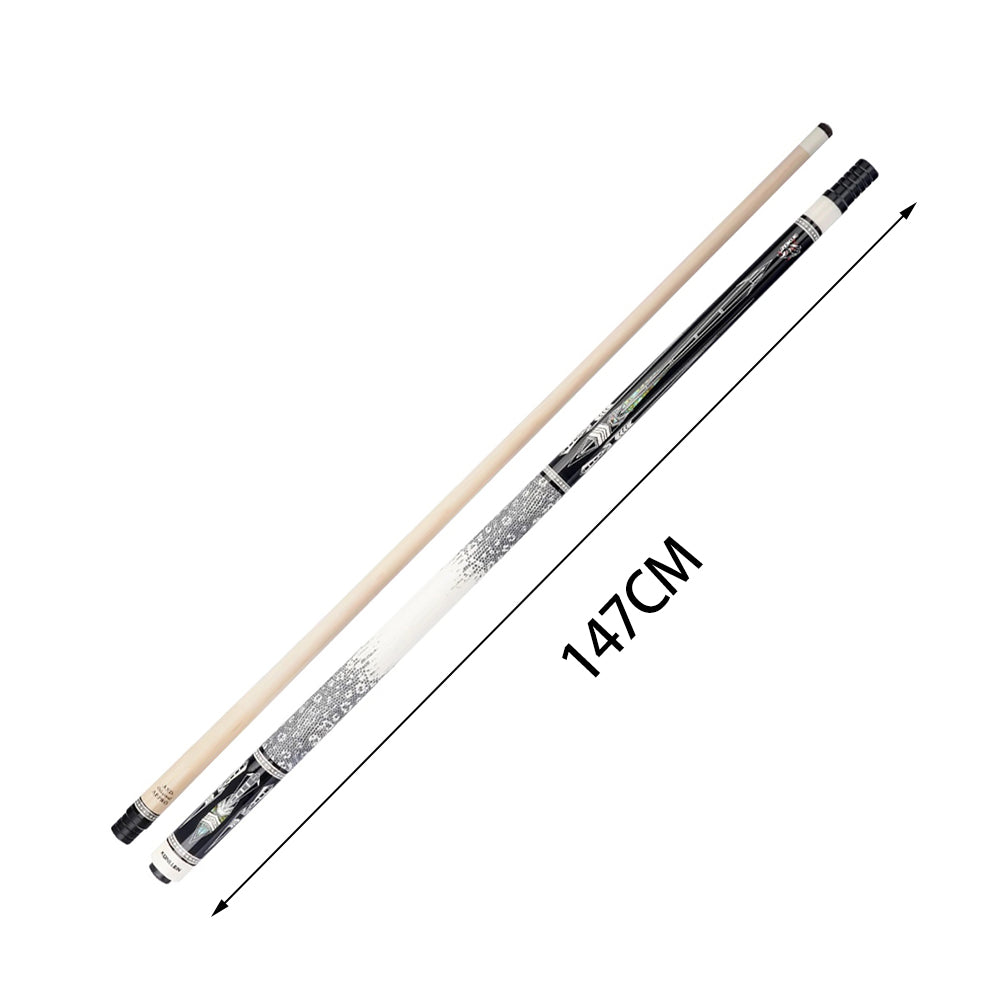 KONLLEN  Premier Professional Dragon-3 18.5-20OZ 2-Piece Pool Cue Maple Wood 147CM Billiard Cue - White&Black