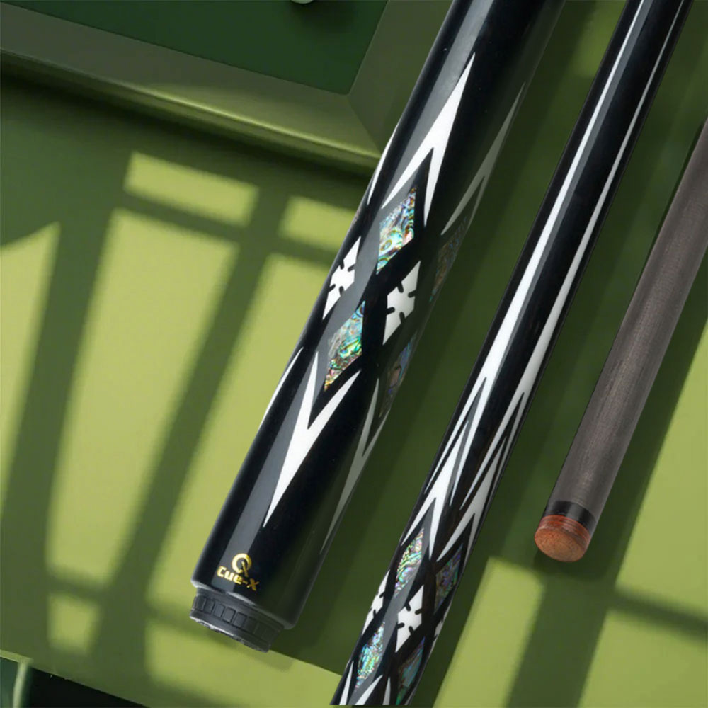 KONLLEN  Premier Professional HQ-11F 2-Piece Pool Cue Ebony Wood 18.5-20OZ Billiard Cue 147CM - Green&Black