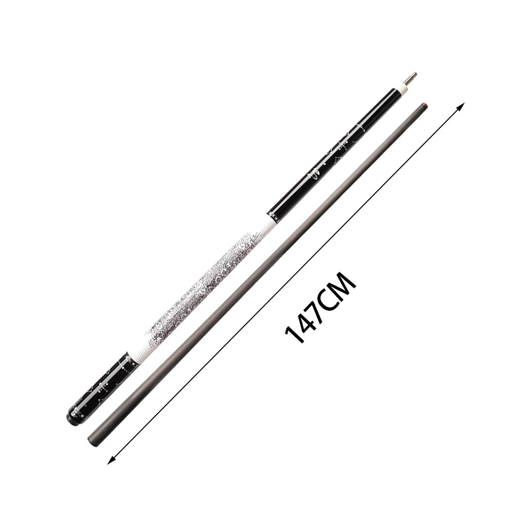 KONLLEN  Premier Professional JF-STAR 18.5-20OZ 2-Piece Pool Cue Ebony Wood 147CM Billiard Cue - White&Black